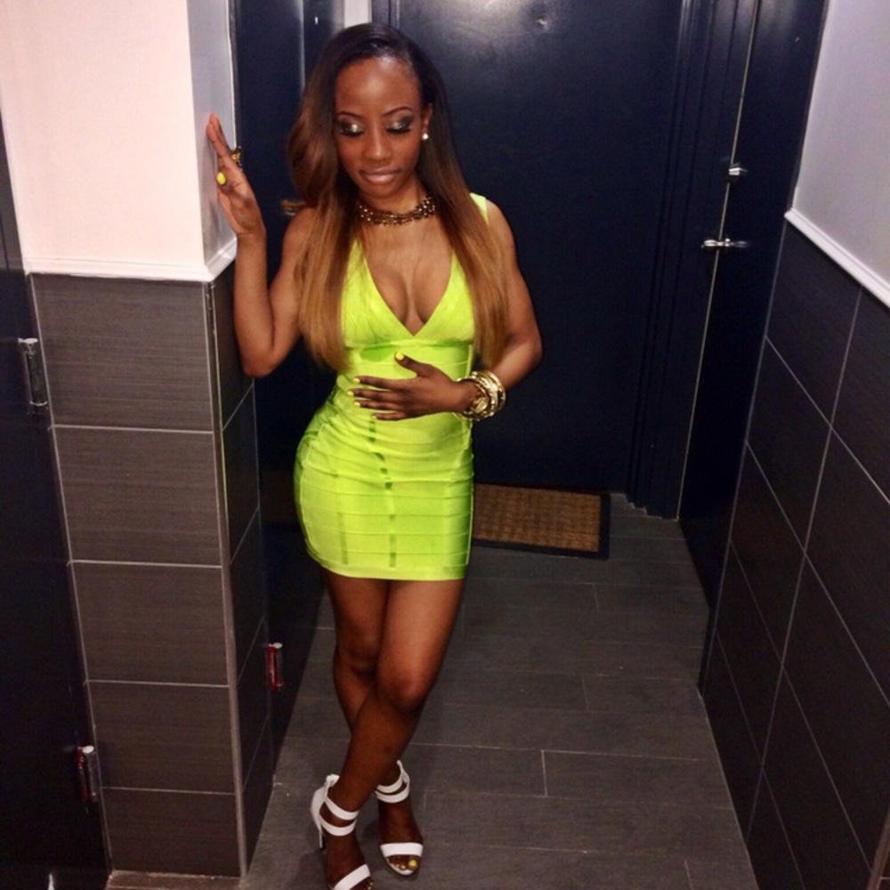 Classy Lime green Bandage Dress